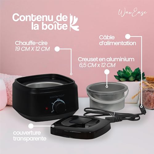 Chauffe Cire Épilation 500 ml 100W – Boston Tech HR101 Appareil à Cire Chaude avec Pot Aluminium Amovible et Température Réglable – Machine Épilation Visage, Corps, Maillot – vue 6