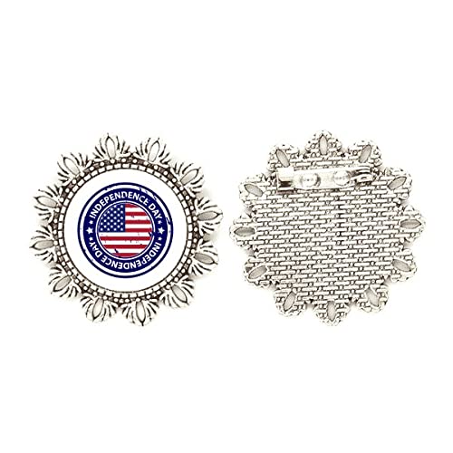 Broche de plata regalo Día de la Independencia Estados Unidos