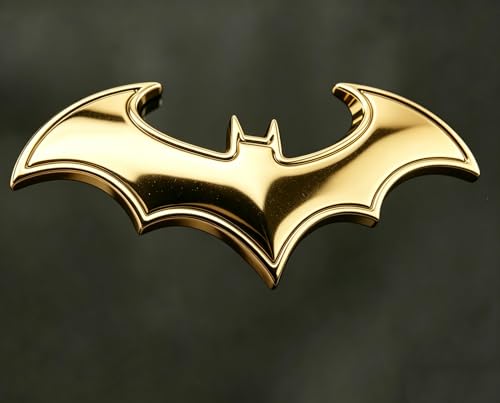 Image of 3D Spider Chrome Emblem Badge Sticker Decoration for Car, Truck, Motorcycle, RV, Scooter, SUV, Door, Window (Yellow Bat)