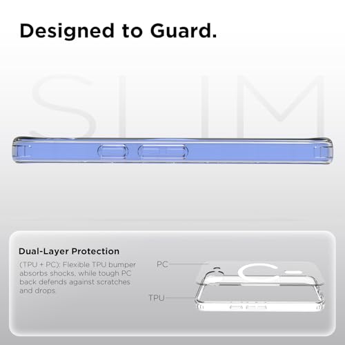 Image of RIGGEAR Shockproof Clear Hybrid Armor Magnetic Back Cover Case Compatible with MagSafe Accessories for Google Pixel 10a (Transparent PC and TPU Bumper)