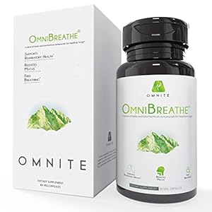 Asthma Relief,Bronchial Health,Lung Cleanse and Detox by OmniBreathe,30-Day Respiratory Wellness Supplement,Naturally Reduce Cough & Clear Mucus/Phlegm for Smokers in 24H,60 Veg Capsules(Read Reviews)