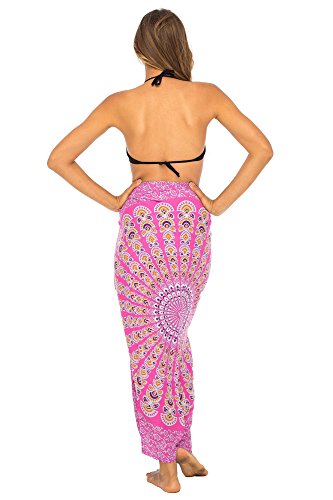 Back From Bali Womens Sarong Beach Swimsuit Bikini Cover up Wrap Peacock & Clip