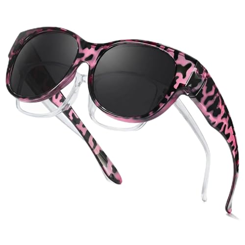 Myiaur Gafas de sol para mujer, polarizadas, protección UV400, TR90, ligeras, para conducción y exterior, gafas de sol, A02 Floral Púrpura Marco Lente Gris