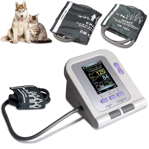 hocvseo Monitor De Presión Arterial para Mascotas, Equipo Veterinario Digital con 3 Puños, Pantalla LCD De 2,8 Pulgadas, Esfigmomanómetro Electrónico, para Hospitales De Mascotas, Clínicas