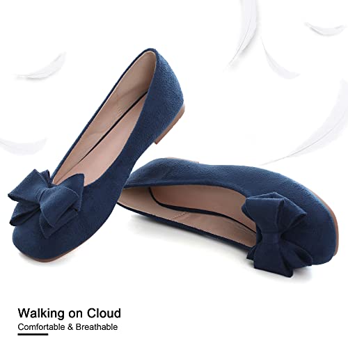 Image of Dear Time Women's Flats Shoes Bowknot Dressy Ballets Loafers Wedding Business Casual Walking Shoes