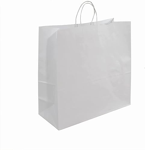 Miniatura 3 de JET PAPER BAGS Bolsas de regalo de papel kraft virgen de 18 x 7 x 18 pulgadas con asas trenzadas a granel Ideal para bricolaje negocios comida para