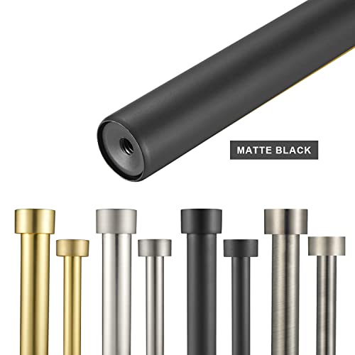 Double Curtain Rods For Windows,1-Inches Front And 3/4 Inches Back Metal Matte Black Window Curtain Rod,36-72 Inches Adjustable Drapery Rod With Premium Aluminum Finials #TOP4