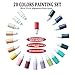 27 Pcs DIY Watercolor Marbling Paint Kit Chalk Paste, Watercolor Painting Set Acrylic Pouring Paint Crafts 20 Colors, Water Marble Paint DIY Painting Kit for For Canvas Stonge Wood Art Craft Supplies
