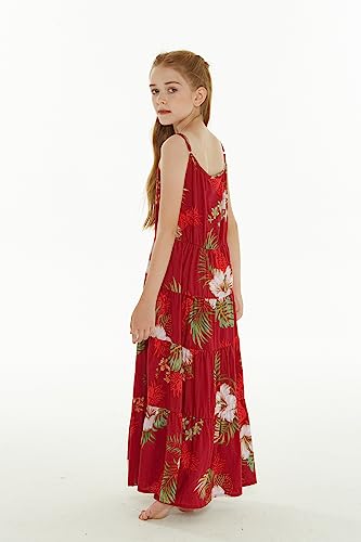 Girl Hawaiian Maxi Tiered Dress in Pineapple Garden2
