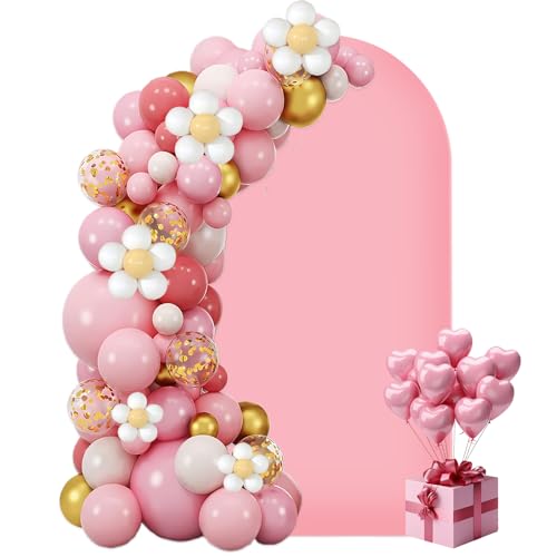 Housse pour Arche Ronde Rose pour Décoration d'Anniversaire et Cérémonie