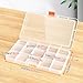 Moon Magpie 2PACK Extra Thick Bead Organizers, 15 Grid Mini Clear Plastic Storage Box Craft Containers for Nail jewelry rhinestones DIY Supply Case