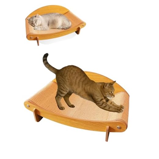 Romicotas – Rascador para Gatos de Sisal 2 en 1 (Cama + Rascador Curvo), Madera Natural Estable, Diseño Moderno, Ideal para Gatos Grandes y Pequeños, Protege Muebles, 60 cm