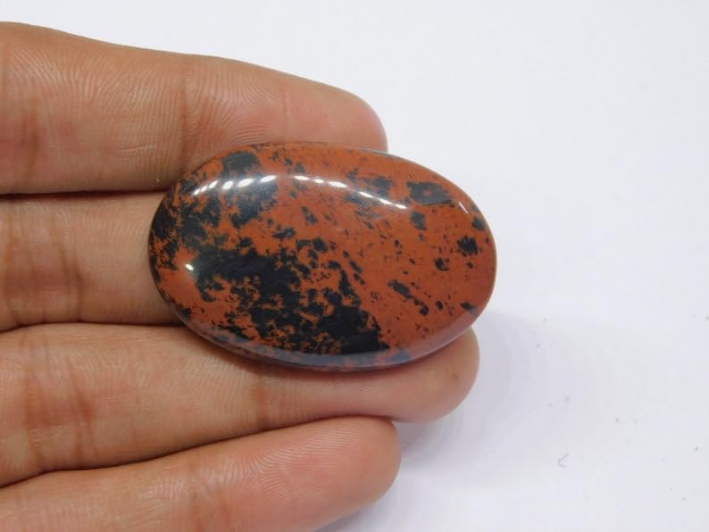 Jaspe rouge naturel de collection 47 x 27 mm cabochon d'exception