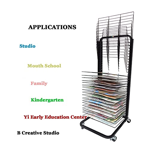 Omoons Drying Racks,Art Drying Rack, 35-Layer Wire Oiling Drying Rack, Child Oiling, Magazine Work Display, Can Store A3K4K8 Paper Office Folders/35 Floors #TOP4