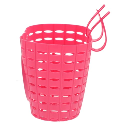 SAFIGLE 用プラスチック製自転車バスケット 取り外し可能 フロントハンドル装着簡単 耐水耐擦傷 軽量収納キッズバイクアクセサリー ピンク