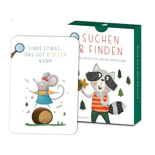 Rüsselfuchs Outdoor Schatzsuche für Kinder - Suchen & Finden - Achtsamkeit in der Natur - Finde Es Spiel - Entdeckerkarten - Spielzeug für Mädchen & Junge - Spiele ab 4, 5, 6, 7, 8 Jahre