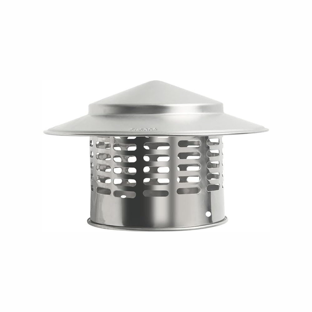 KGLHJDY Chimney Cap 304 Stainless Steel Stove Pipe Rain Cap Umbrella-Shaped Design Universal Cone Top Roof Cap Easy to Install (110mm / 4.33in)