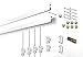 STAS Cliprail Complete Art Hanging Gallery System (2 rails 6 hooks and 4 cables, white rails)