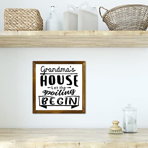 Grandmas-House-Let-The-Spoiling-Begin-Wooden-Sign-Motivational-Quotes-Saying-Framed-Wall-Sign-Primitive-Pictures-Hanging-Sign-for-Home-Kitchen-Farmhouse-Bathroom-Housewarming-7x7in Grandmas House Let The Spoiling Begin Wooden Sign Motivational Quotes Saying Framed Wall Sign Primitive Pictures Hanging Sign for Home Kitchen Farmhouse Bathroom Housewarming 7x7in