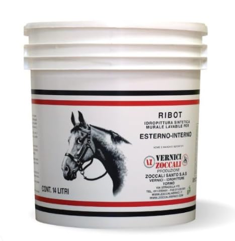 Zoccali Ribot, Idropittura Murale Sintetica Lavabile per Interno ed Esterno, Bianca, 2,5 Litri,5 litri e 14 litri Pennello in omaggio!