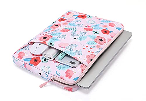 Image of MOCA 360 Laptop Sleeve Case Bag Shockproof Water Resistant Slim Protective Carry Cover with Soft Padded Fabric for Office Travel (Spring Pink, 15.6 inch Laptop)