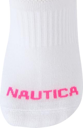Image of Nautica Womens No Show Socks Moisture Wicking Athletic Low Cut Socks 6 Pack | Moisture Wicking Dri-Motion Fabric, Cushioned Key Areas, Banded Arch Support, No Show Low Cut, Shoe Size 4-10