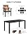YEFU HIPS Patio Table Set: 7 Piece Outdoor Table and Chairs Dining Furniture Set with Umbrella Hole - Black Modern Plastic Dining Sets 6 Person for Uutside Deck with Metal Aluminum Frame