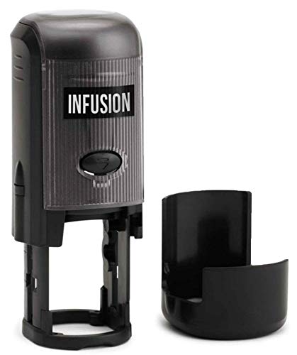 Infusion Inspected by Round Self-Inking Stock Rubber Stamp (3/4\'\' Diameter) - Red Ink - Thumbnail 2