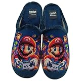 Zapatillas de Casa Antideslizantes para Niño y Hombre, Pantuflas Destalonadas, Calzado de Interior, Blanco (MARIO Y SUS AMIGOS, 40, Sistema tallas calzado EU, Adulto, Números, mediano, 40)