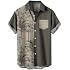 AMOMA Casual Coconut Tree Hawaiian Bowling Shirt for Men Button Down Short Sleeve Aloha Shirts3XL,19HalfDarkGrey
