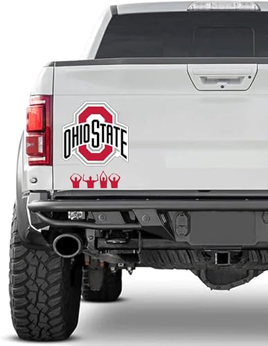 Image of Ohio State Sticker Pack - Featuring Big O Logo and Ohio Hand Sign Silhouette - Pack of 5 Waterproof Vinyl Decals for Cars, Trucks, SUVs, Laptops, Windows, Water Bottles, Coolers, Toolboxes