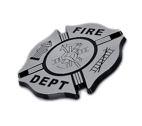 Elektroplate Fire Department Cross Symbol OEM Chrome and Black Emblem for Cars, Trucks, and All Auto | Universal Fit at 2.75" x 2.75" | Weatherproof by Elektroplate - Image 6