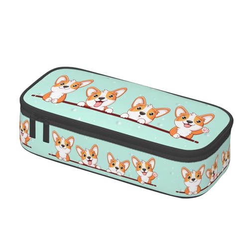 Image of Cute Kawaii Dog Large Pencil Case, Pencil Pouch With Zipper Compartments Stationery Pencil Bag For Kids Teens Students School Supplies