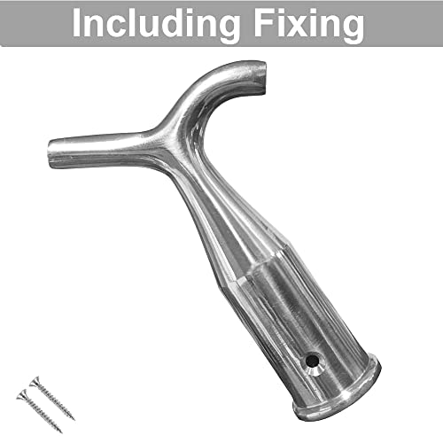 TERF® Traditional Polished Chrome Pole Hook Sash Window Catch Lift Pull Fanlight Skylight Window Loft Attic Blinds Boat Pole Hook including Fixing Screw - Image 2