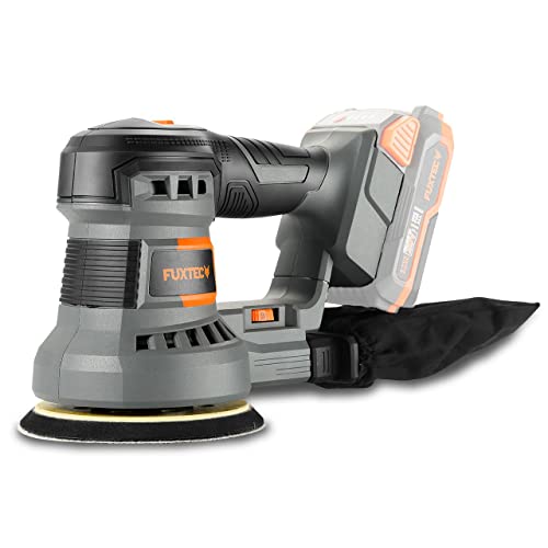 FUXTEC Akku Exzenterschleifer 20V FX-E1RS20 – Rotationsschleifer mit Geschwindigkeitsregler & Staubsammelbeutel – Schleifpapiergröße 125 mm (ohne Akku und Ladegerät)