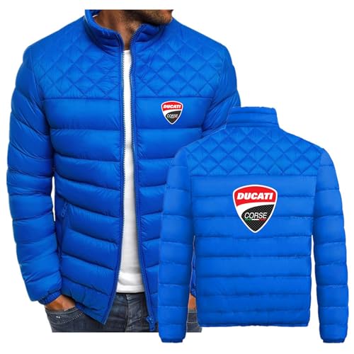 SIDHU Chaquetas de Hombre para Duca-TI, Abrigo de algodón Plegable, Ligero y Aislado, con Cremallera Completa, cálido, Corto, Acolchado, para Correr y Viajar,Blue-M