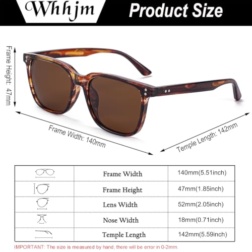 Image of Polarized Square Sunglasses for Men Ultralight Classic Retro Square Driving Shades UV400 Protection Sun Glasses