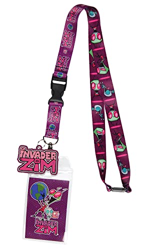 Cordon porte-badge Invader Zim avec tour de cou et pendentif logo 5,1 cm