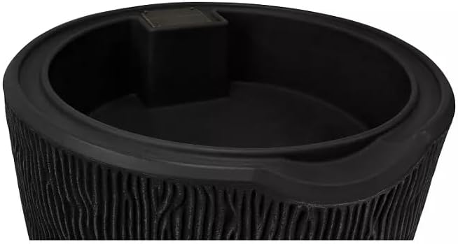 Impressions Bark 90-Gallon Rain Barrel, Wood Grain Design, Decorative Water Collection Tank (Black)