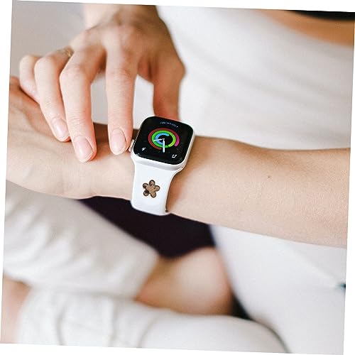 2pcs Leopard Flower Charms for Silicone Watch Bands Stylish Wrist Strap Accessories for and Unique Cheetah Pattern Design Easy to Install and Remove2