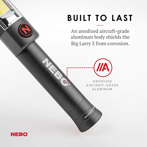 Nebo Magnetic Ne6737 Big Larry 2 Pocket Work Light - Powerful Led Pen Inspection Flash Light, Black Torch #TOP3