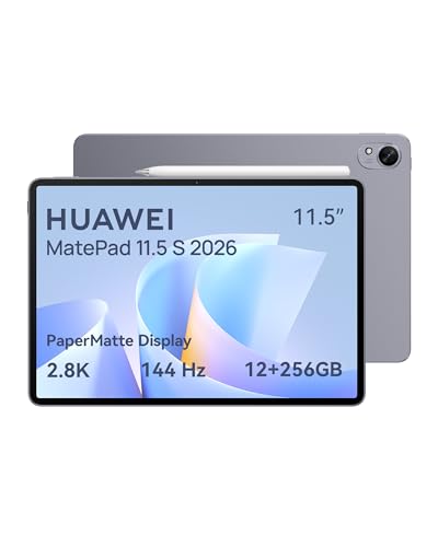 HUAWEI MatePad 11.5 S 2026 Tablet mit M-Pencil-Pro 2.8K 144Hz Ultraklares PaperMatte Display 12+256GB 8800 mAh Akkus 40W Supercharge WiFi 6+ Bluetooth 5.2 Gaming 30 Monate Garantie