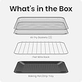 Chefman Air Fryer Toaster Oven Combo, 15 Qt. Countertop Oven for Quick & Healthy Meals, Bake, Broil, Air Fry, Toast, and Bagel Functions, 450°F Max Temp, 4 Slice Toaster Oven Air Fryer Combo – Ivory