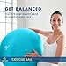 ProBody Pilates Yoga Ball - Fresh Colors Exercise Ball for Stability, Pregnancy, Workout, Physical Therapy & Birthing, Balance Ball Chair (Sky, 55 cm)