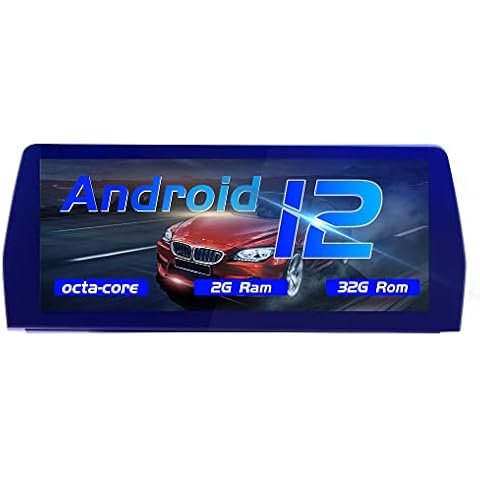 AneQu 12.3" Auto Stereo Android 12 for BMW 5 Series E60 2009-2012 CIC System Octa-Core 32GB ROM Car Multimedia Navigation System with Anti-reflective Blue Screen Carplay Android Auto Cover