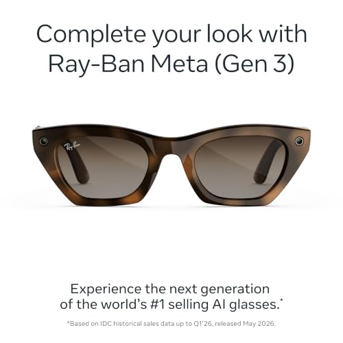 Image of Meta Ray-Ban (Gen 3) Zena, Havana, Gradient Brown Lenses, AI Glasses with Camera for Men, Women