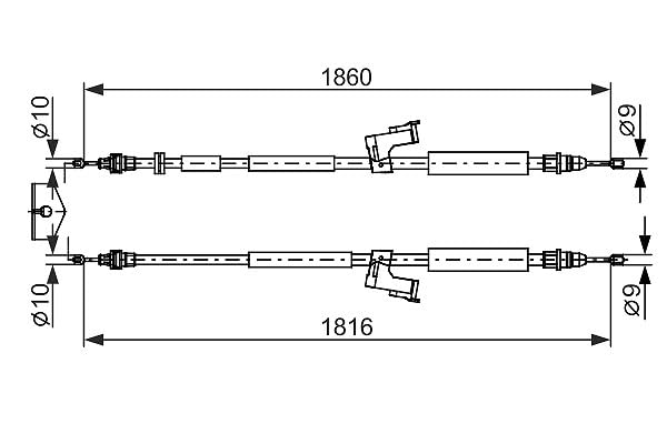 Cable de freno de mano BOSCH 1987482671 de estacionamiento para eje trasero 5