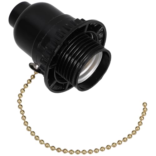 GRIRIW Portalámparas de Cadena E27 de Baquelita con Interruptor de Tracción Base de Lámpara para Techo Accesorio Eléctrico Resistente y Compatible para Iluminación Doméstica