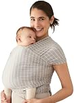 Ergobaby Sustainable Enveloppe de porte-bébé d'Aura pour nouveau-né à Toddler (3-11 kg), rayures grises