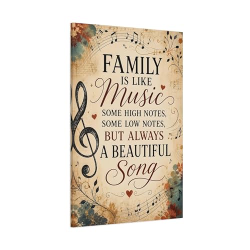 Toile Famille Vintage verticale 80x120cm pour habiller un mur vide sans cadre